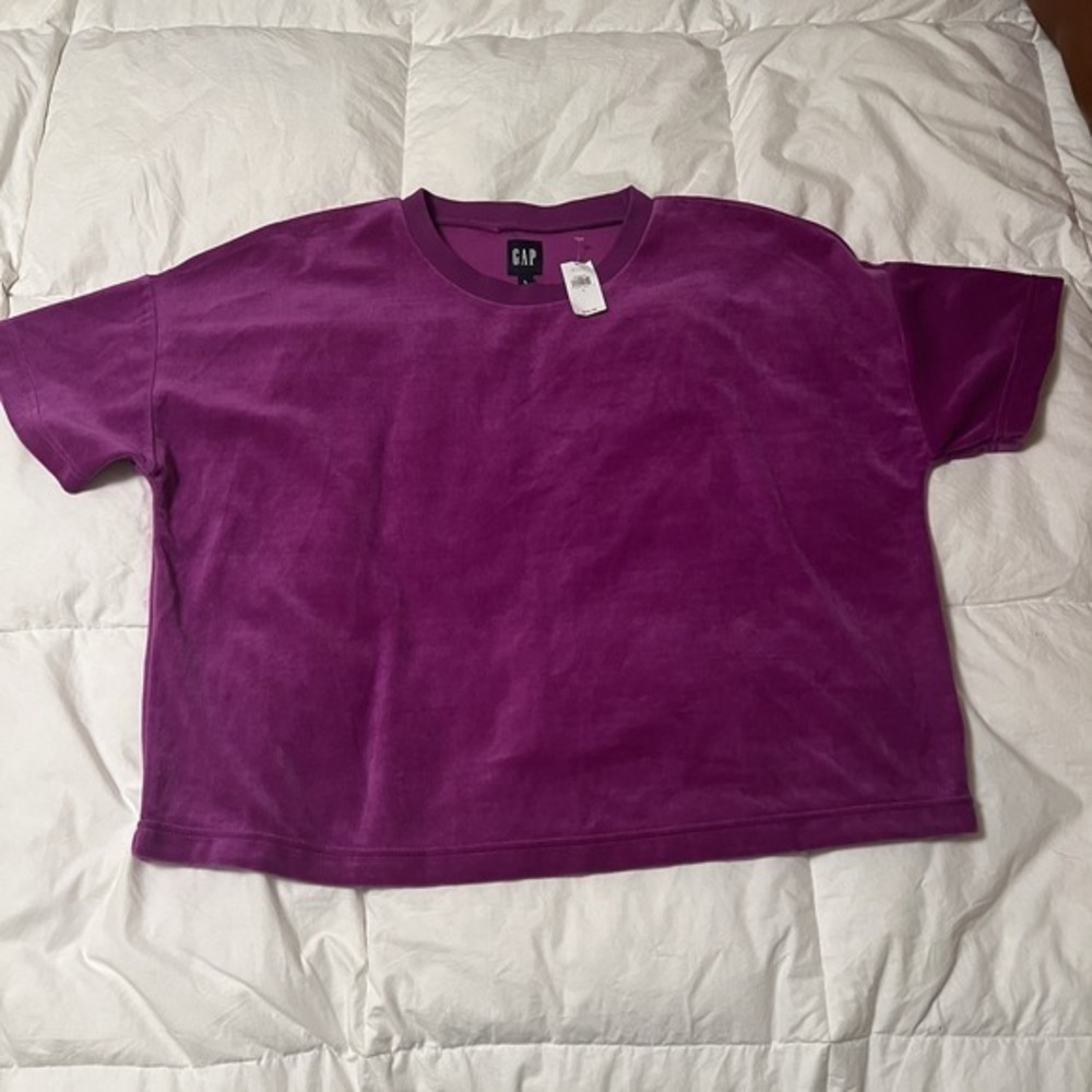 NEW! Velour Purple Gap Shortsleeve Shirt. New with tags. Easter‎ top Size Large